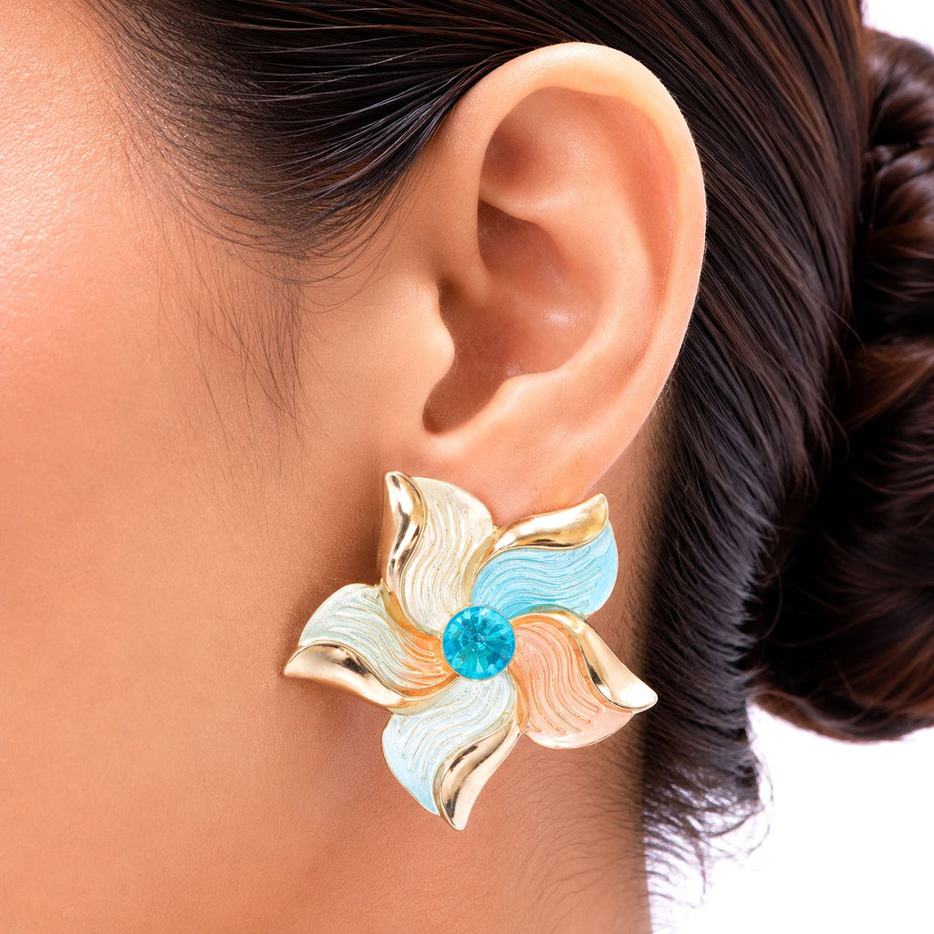 Raannii Pastel Floral Statement Earrings for Women