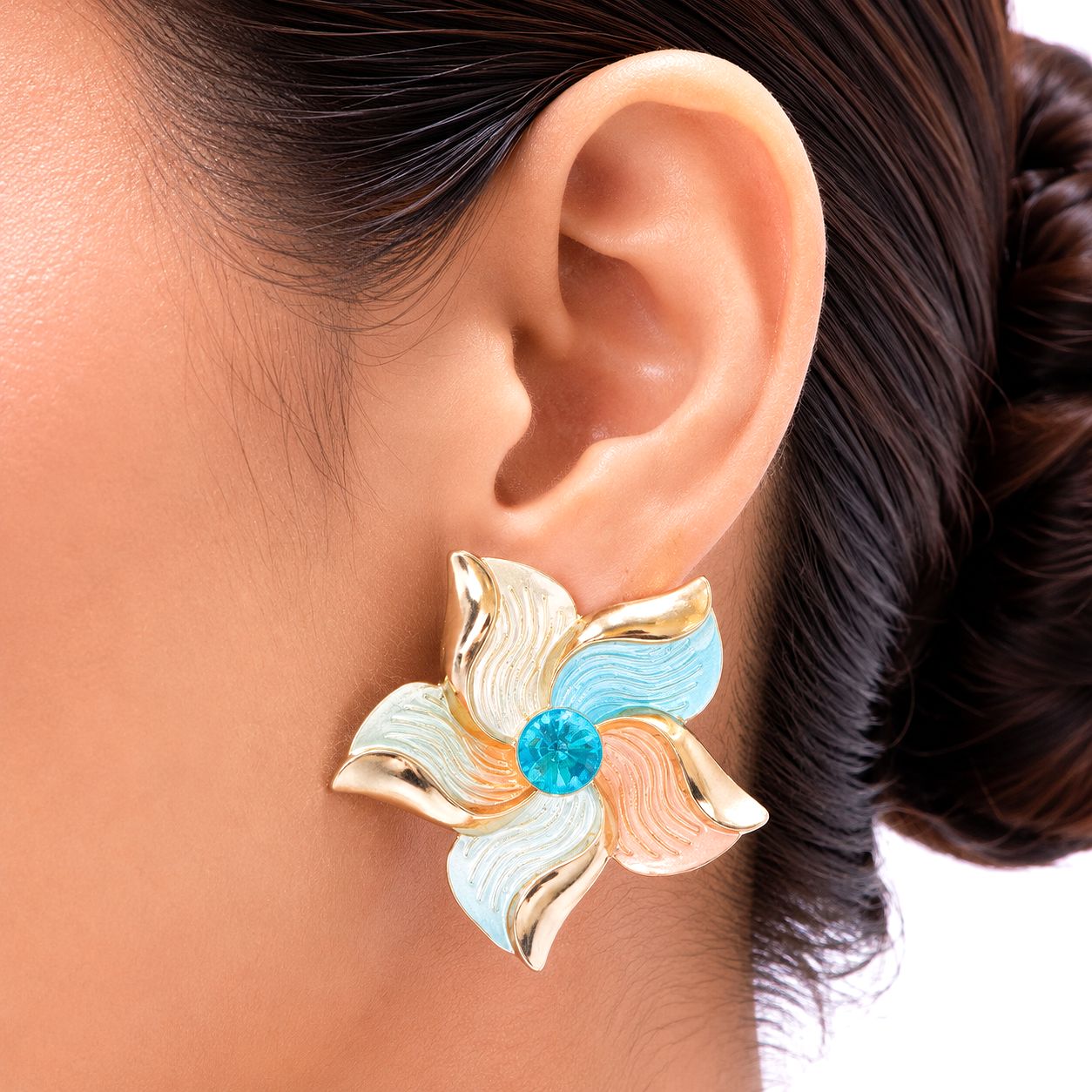 Raannii Pastel Floral Statement Earrings for Women