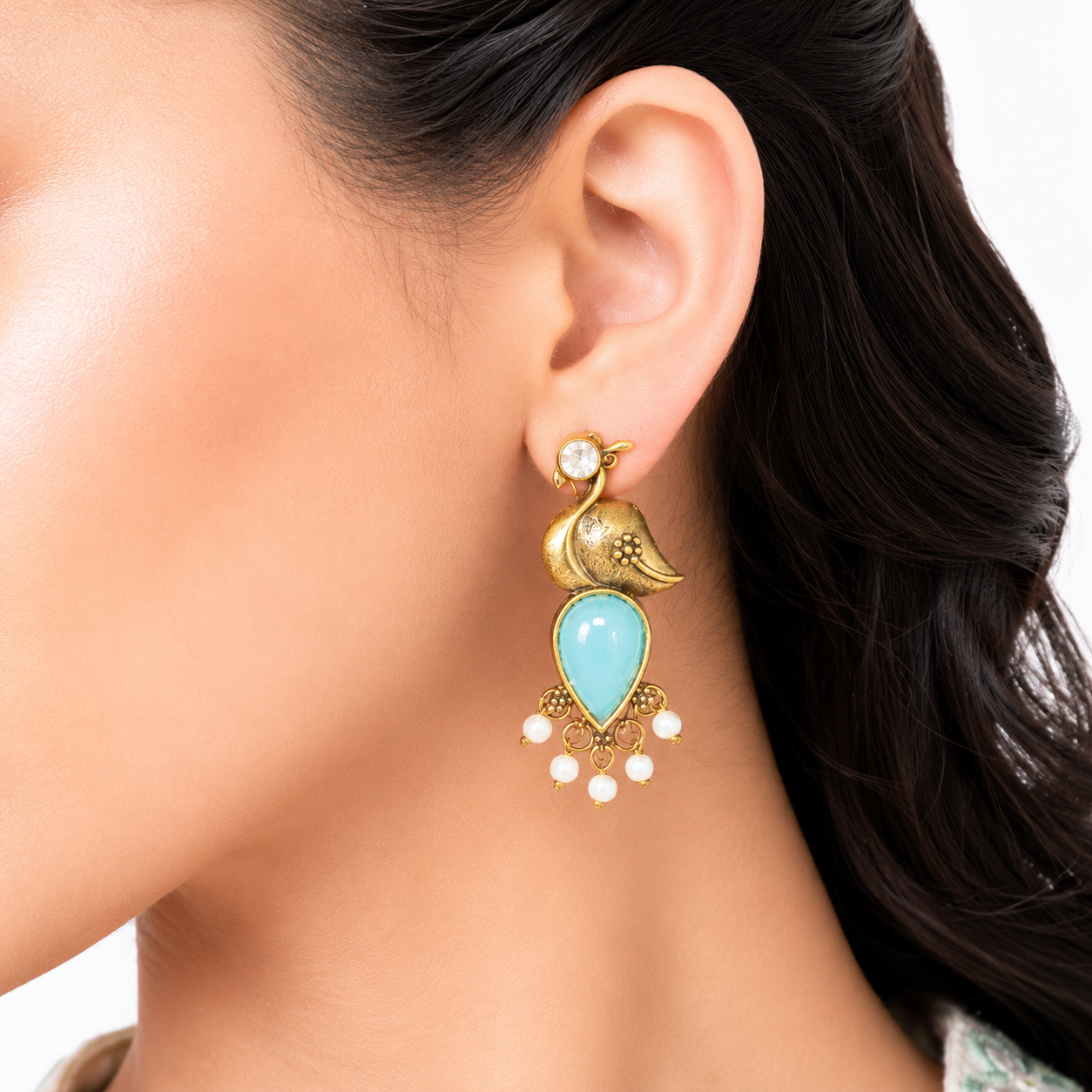 Raannii Earrings Yellow Bird Pearl Drop Earrings for Women