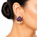 Raannii Earrings Multicolor Pearl Drop Meenakari Stud Earrings for Women
