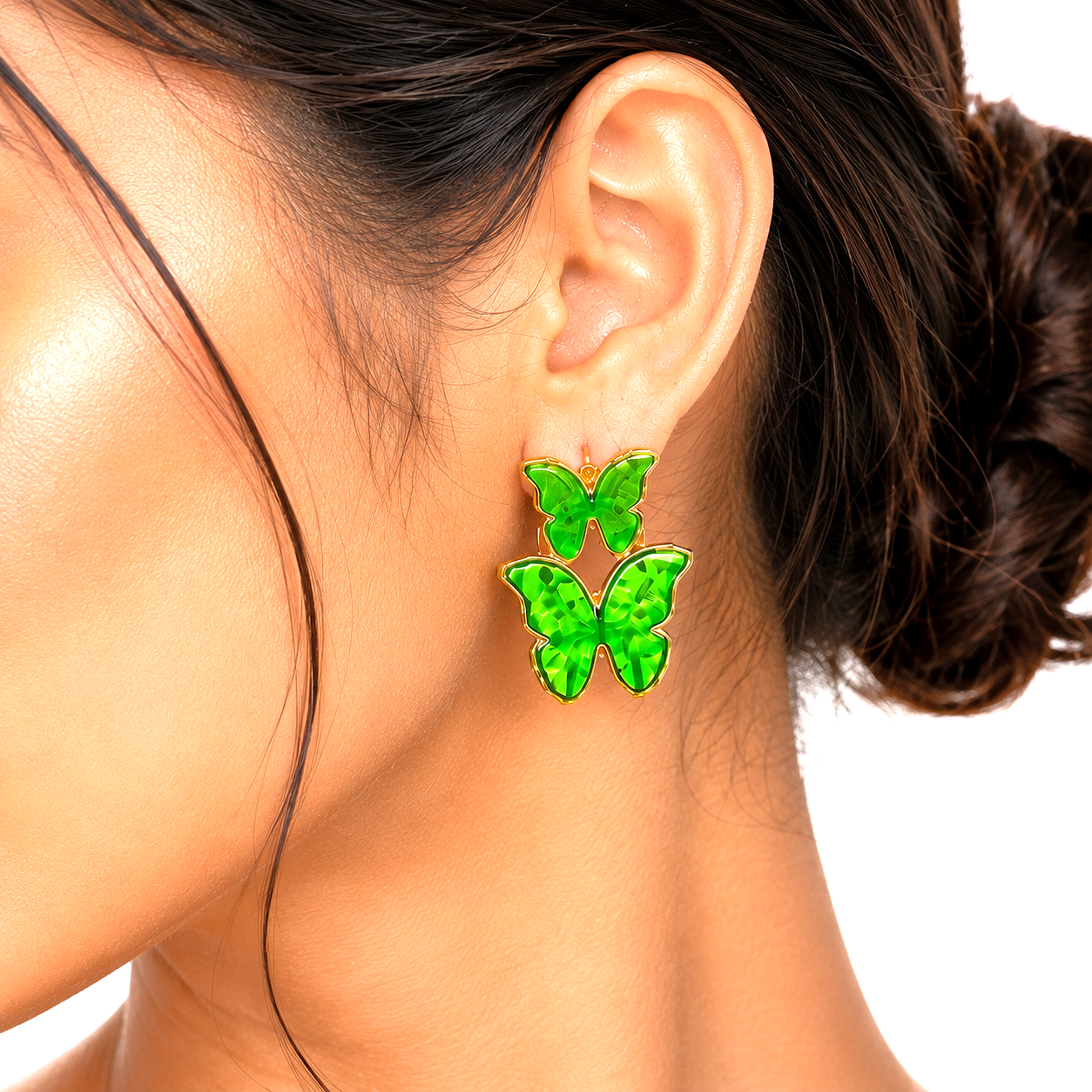 Raannii Earrings Green Butterfly Drop Earrings for Women