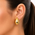 Raannii Gold Teardrop Statement Stud Earrings