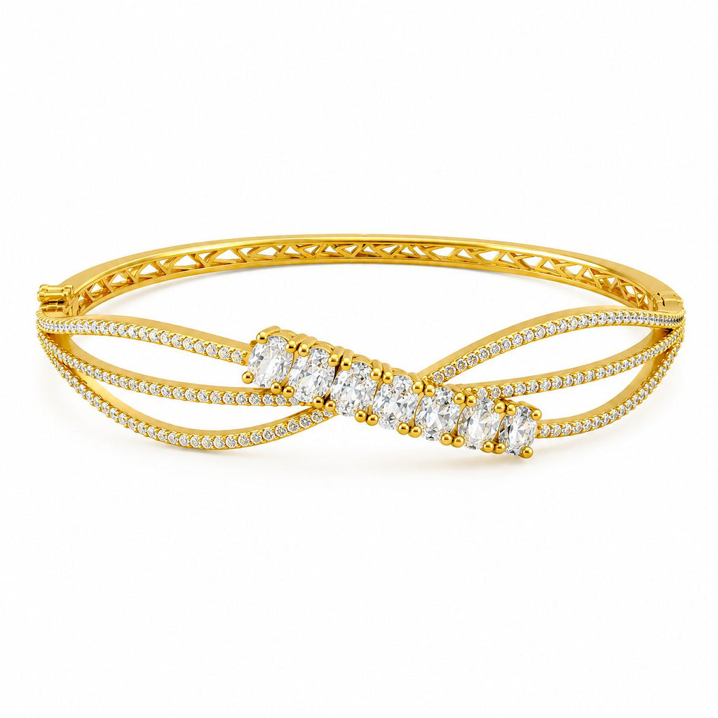 Raannii Bracelet Gold Plated Crystal Party Wear Bracelet for Women