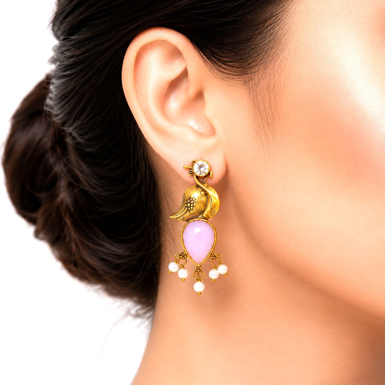 Raannii Earrings Yellow Bird Pearl Drop Earrings for Women