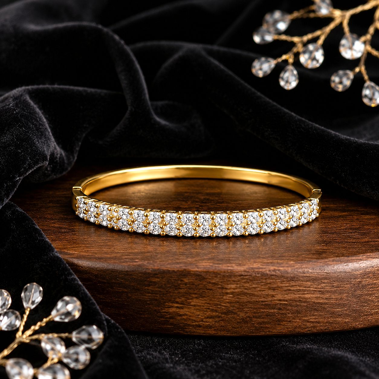 Raannii Bracelet Gold Plated Crystal Stone Bracelet for Women