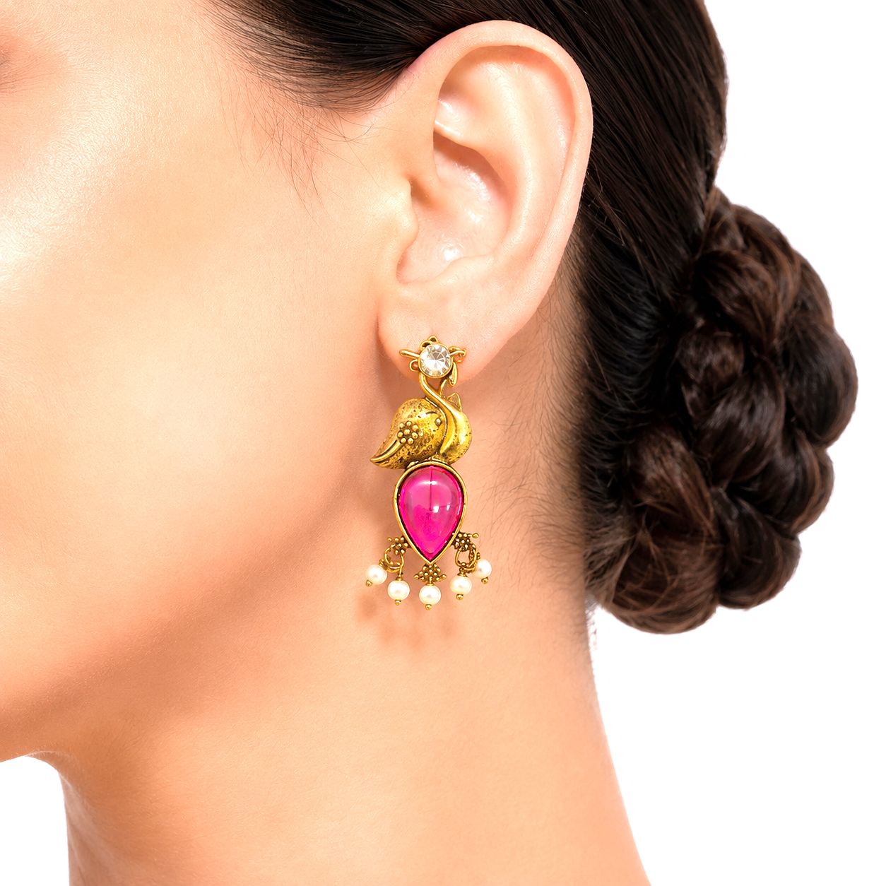 Raannii Earrings Yellow Bird Pearl Drop Earrings for Women