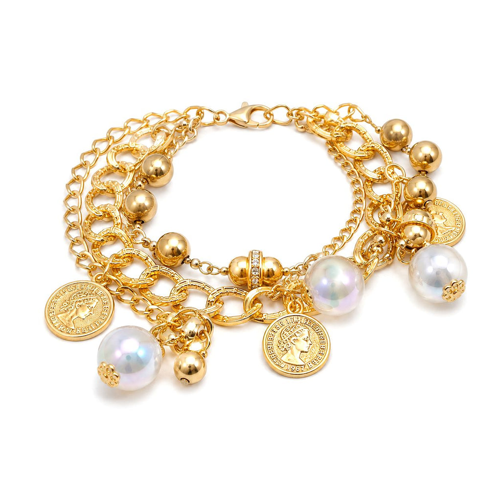 Raannii Bracelet Gold Plated Charm Bracelet for Women