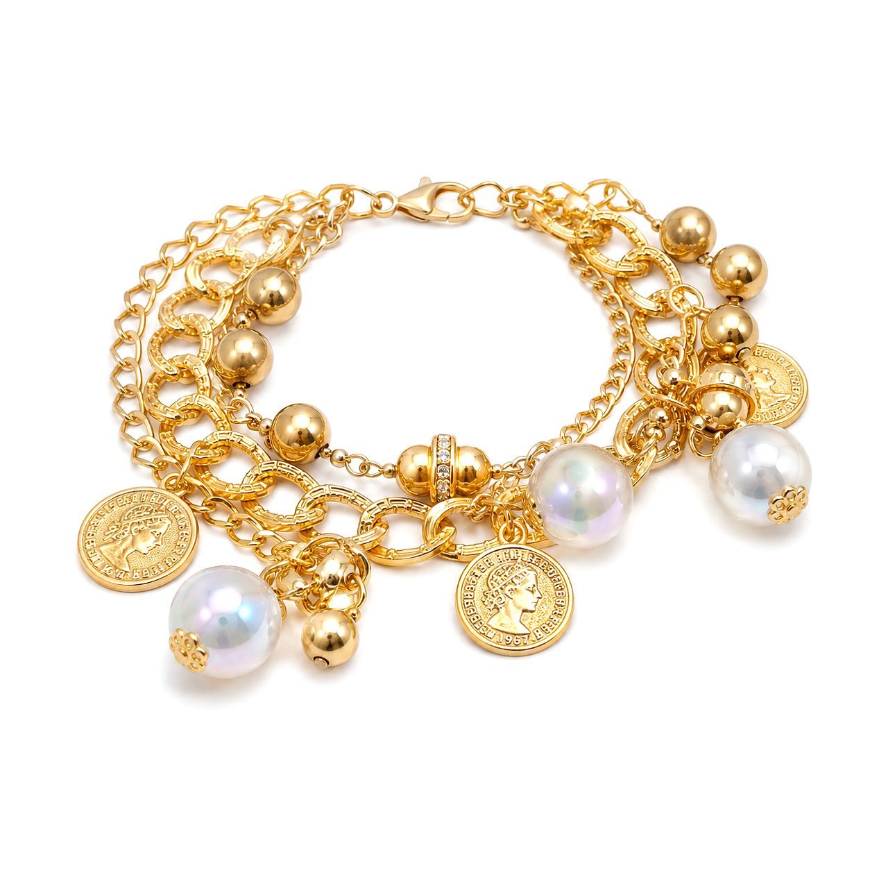 Raannii Bracelet Gold Plated Charm Bracelet for Women