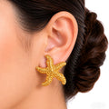 Raannii Earrings Gold Plated Starfish Stud Earrings for Women