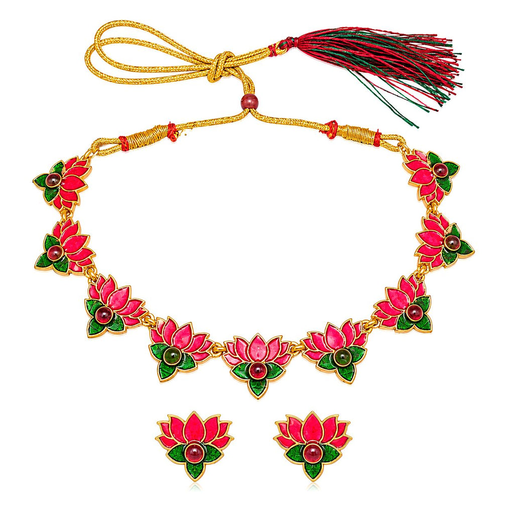 Raannii Lotus Bloom Necklace Set