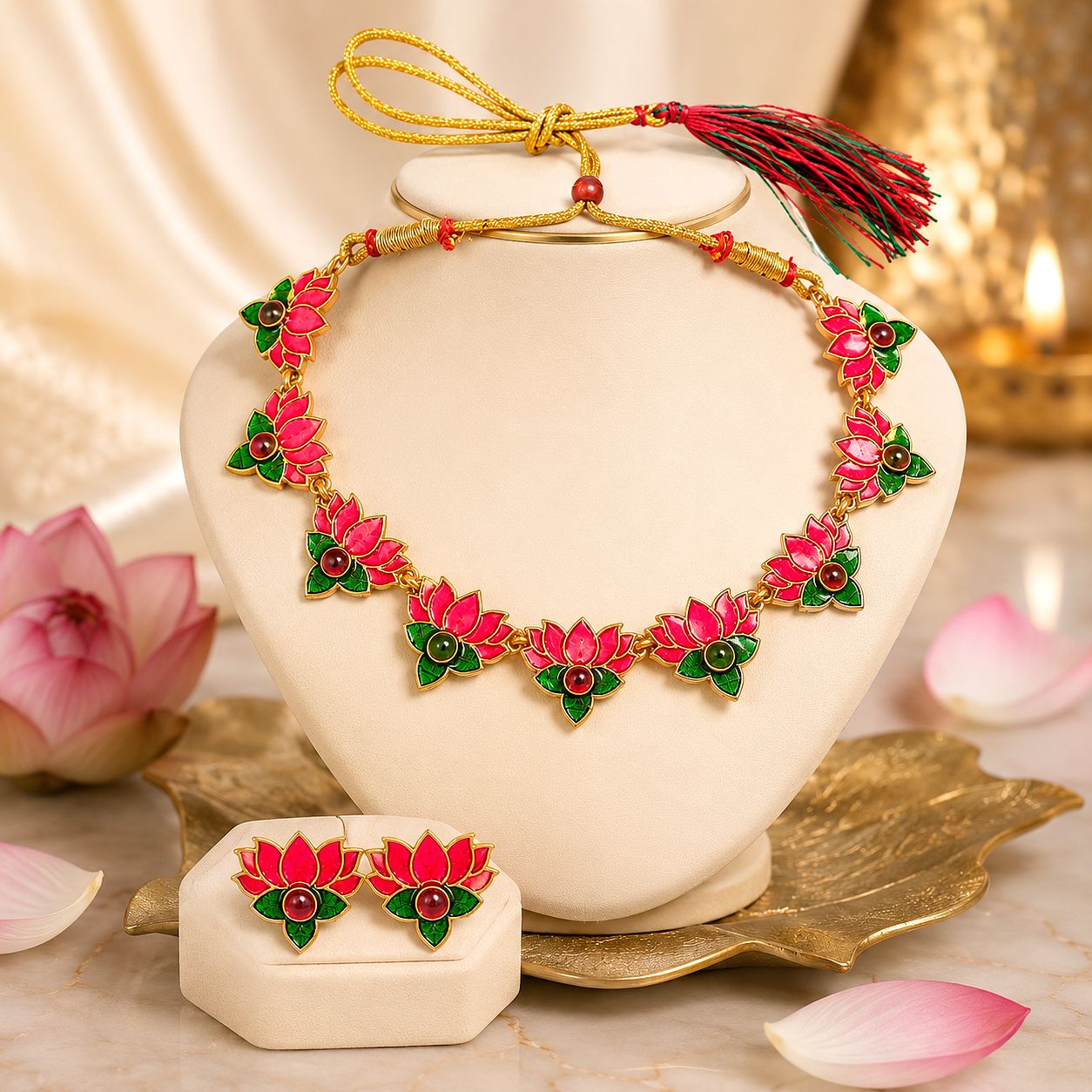 Raannii Lotus Bloom Necklace Set