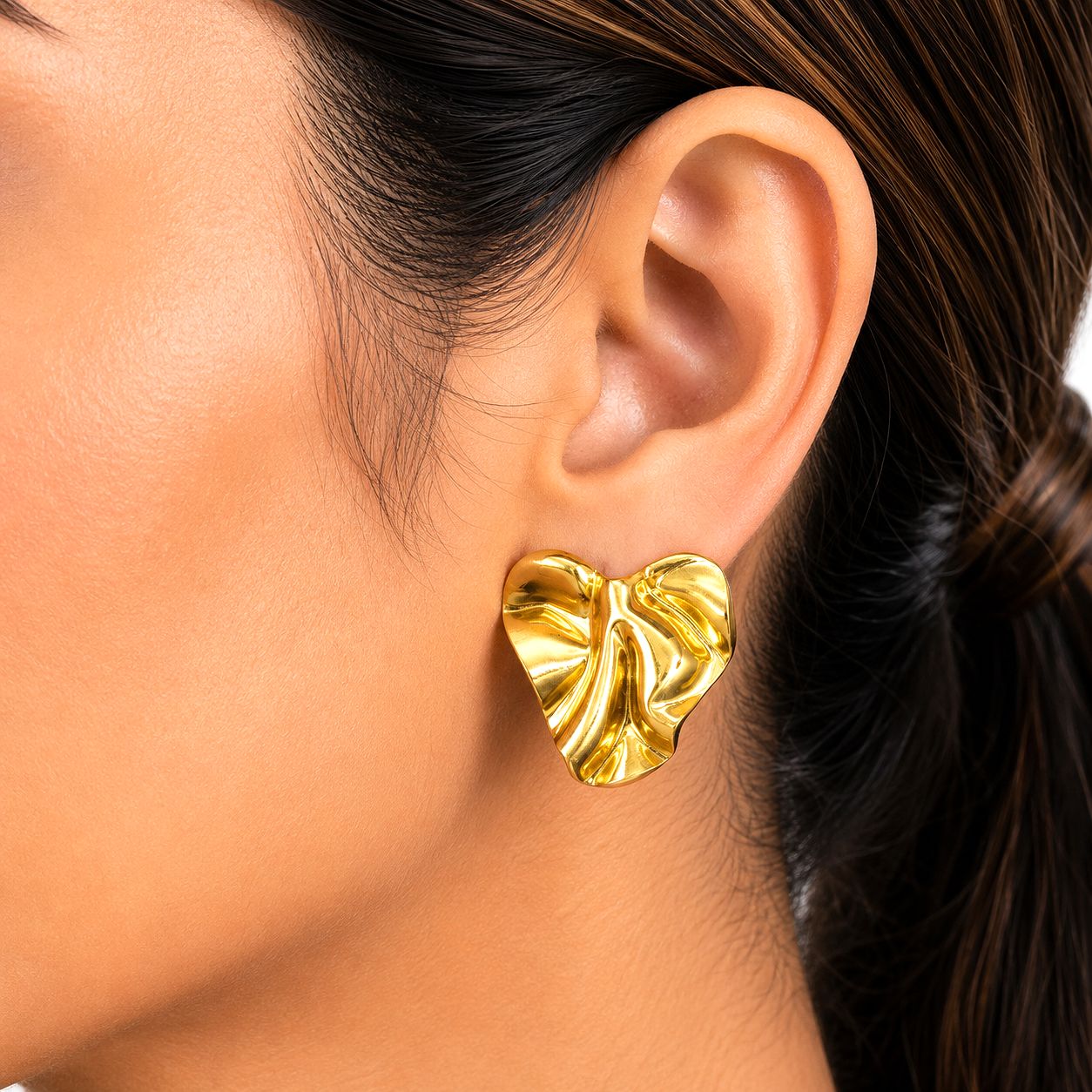 Raannii Gold Plated Abstract Statement Earrings for Women