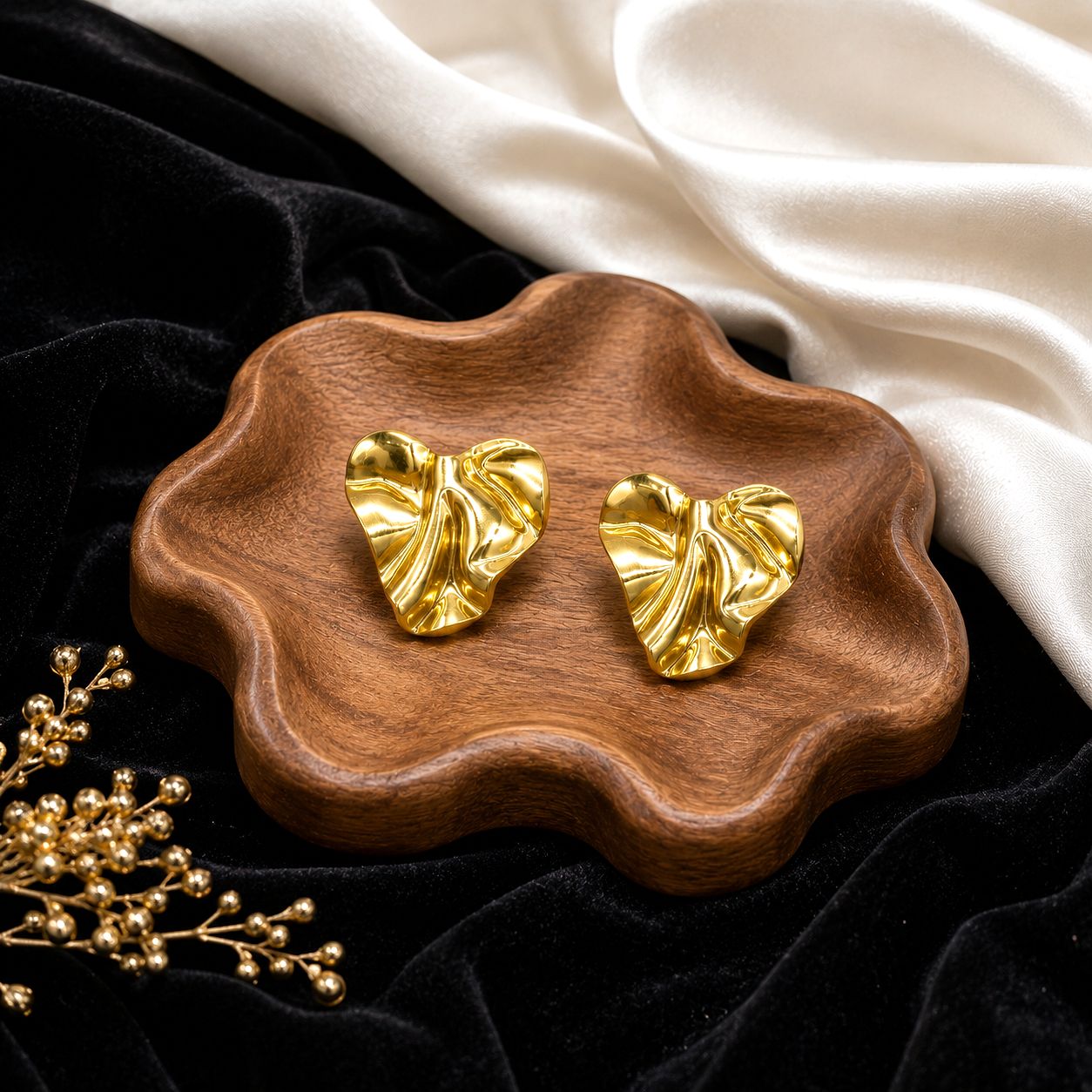 Raannii Gold Plated Abstract Statement Earrings for Women