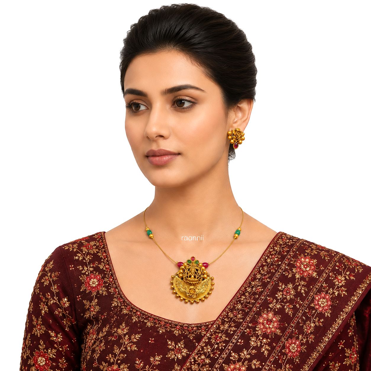 Raannii Temple Pendant Necklace Set