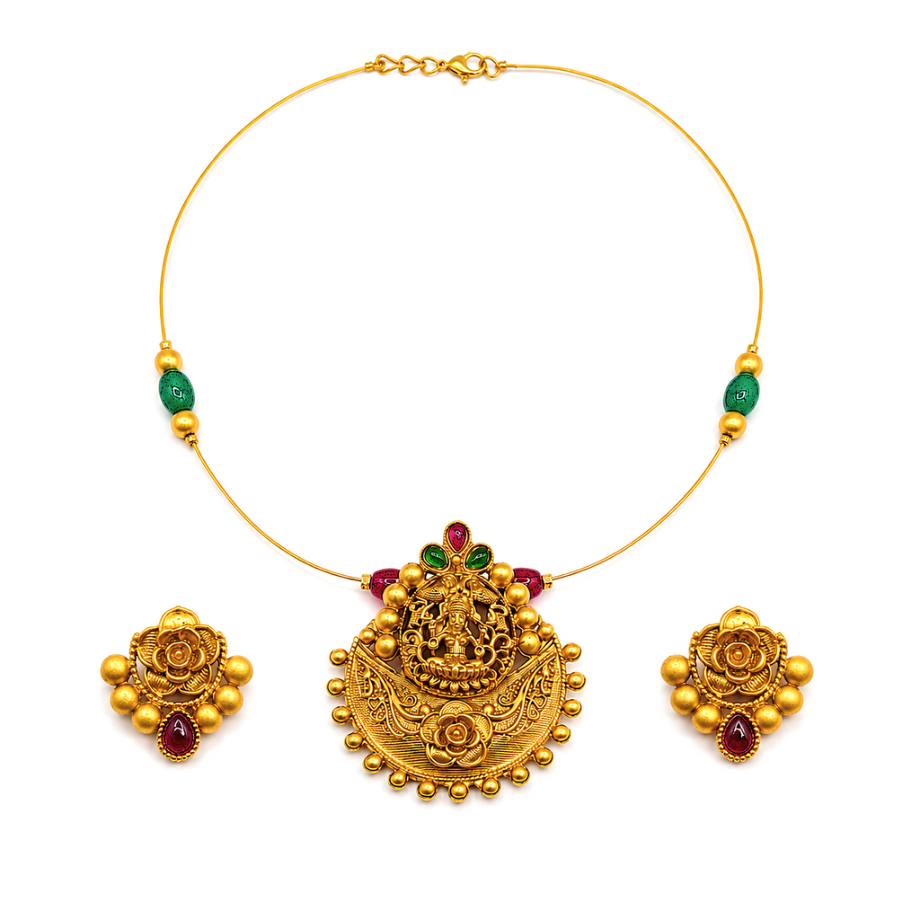 Raannii Temple Pendant Necklace Set