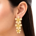 Raannii Pearl Floral Drop Earrings for Women