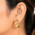 Raannii Gold Plated Twisted Hoop Earrings for Women