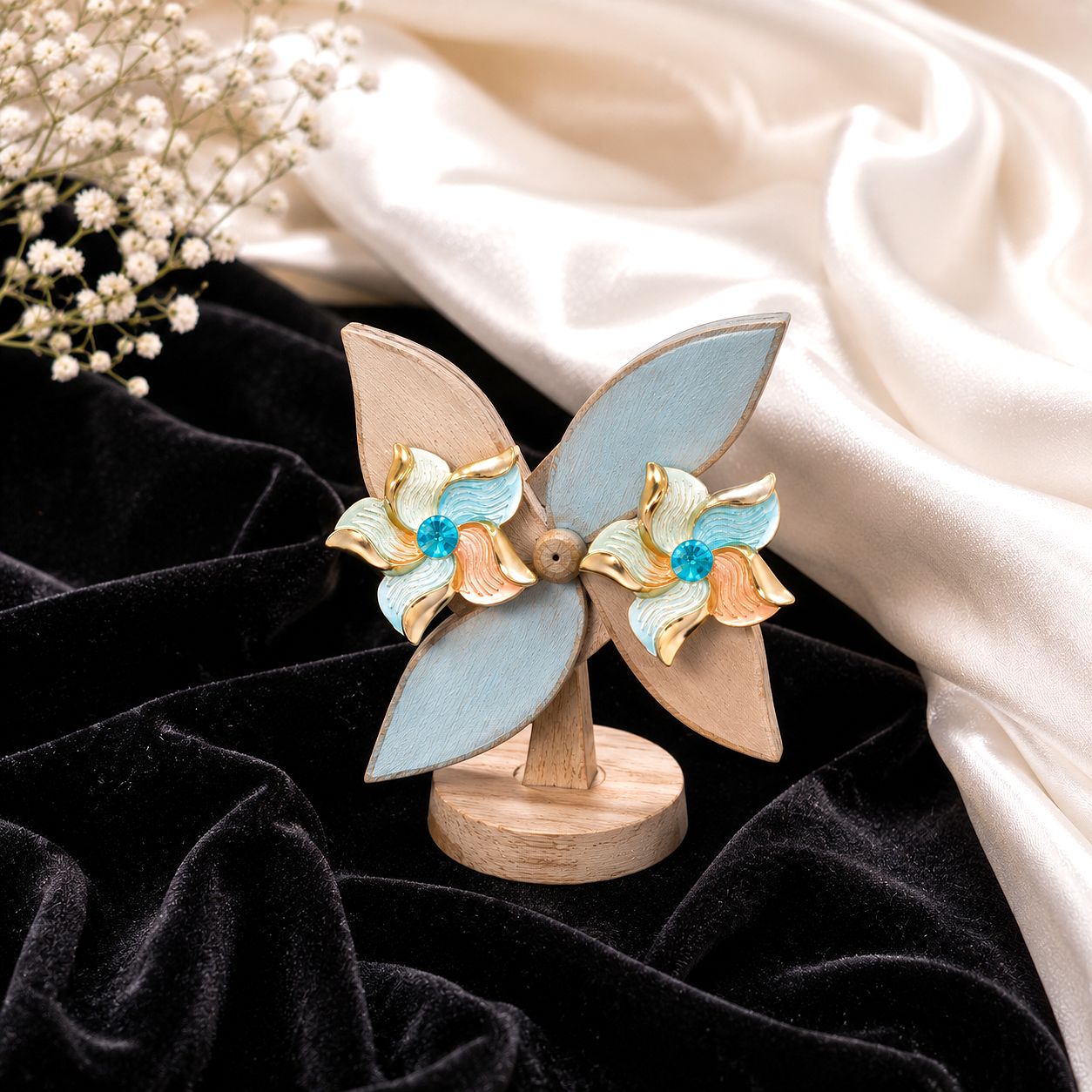 Raannii Pastel Floral Statement Earrings for Women