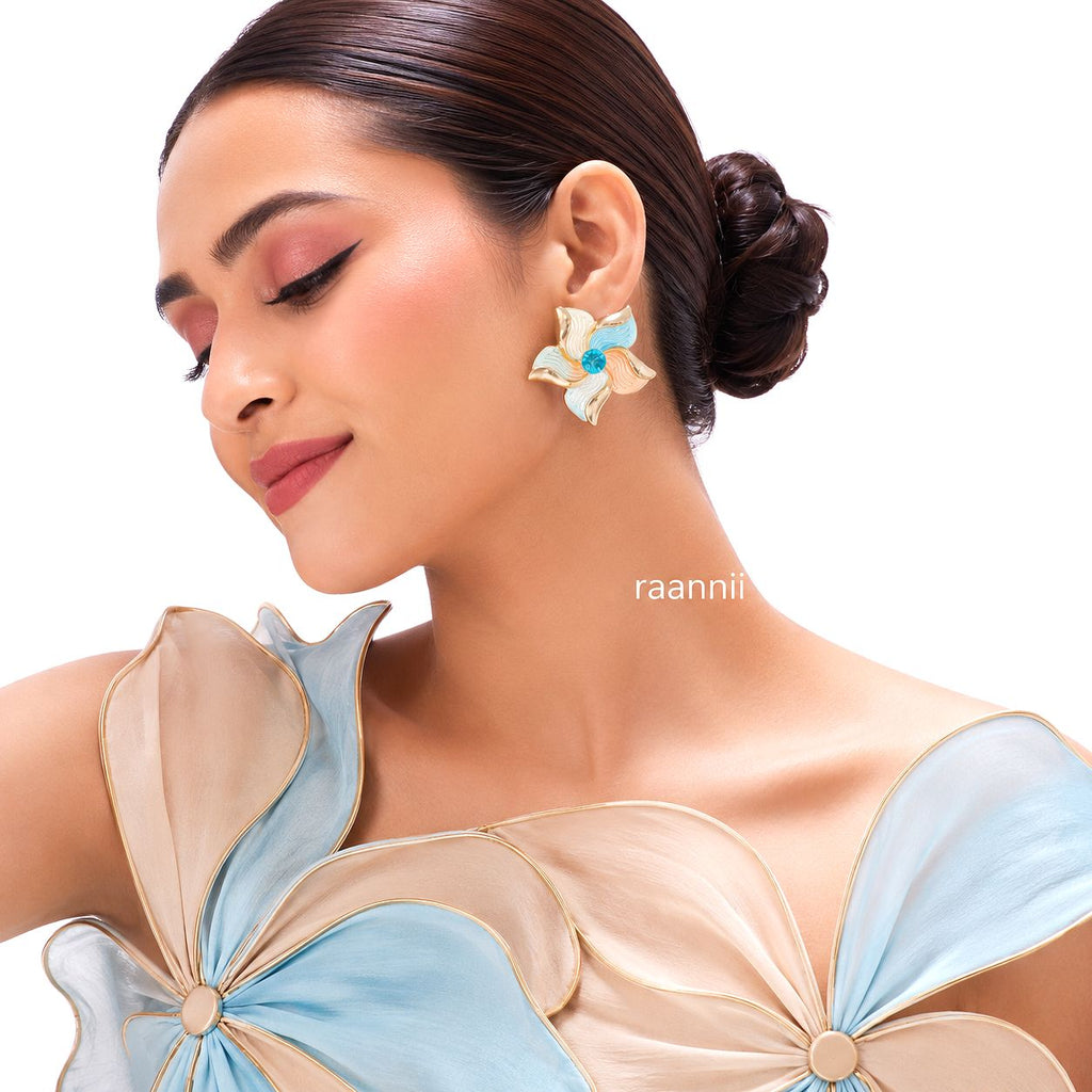 Raannii Pastel Floral Statement Earrings for Women