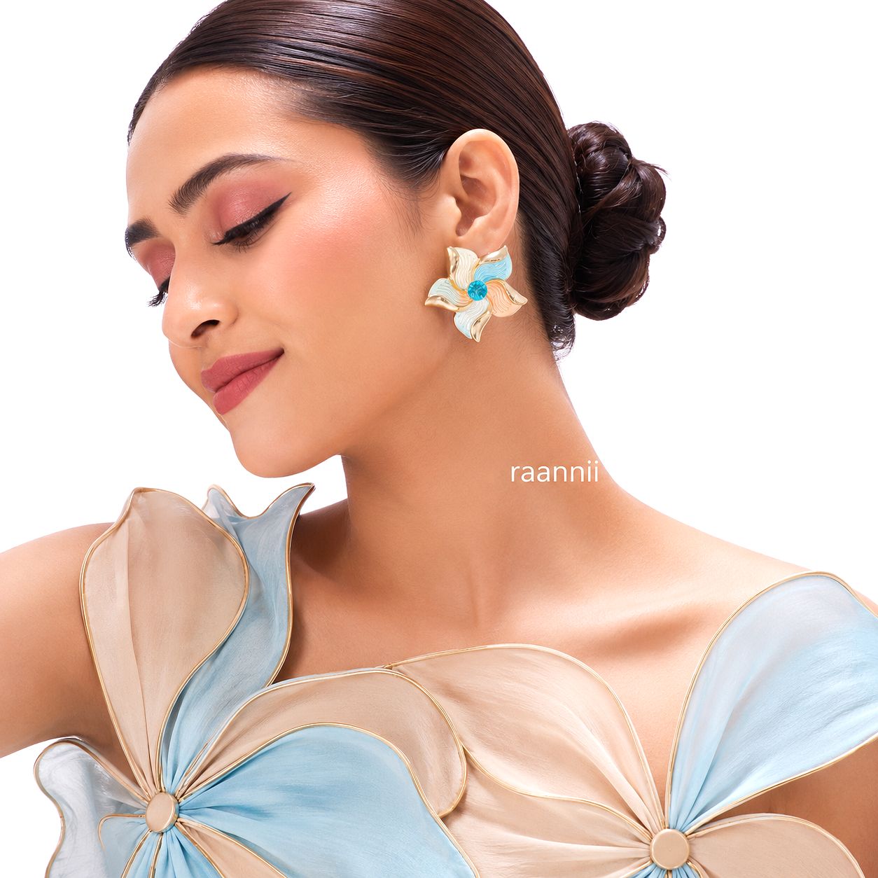 Raannii Pastel Floral Statement Earrings for Women
