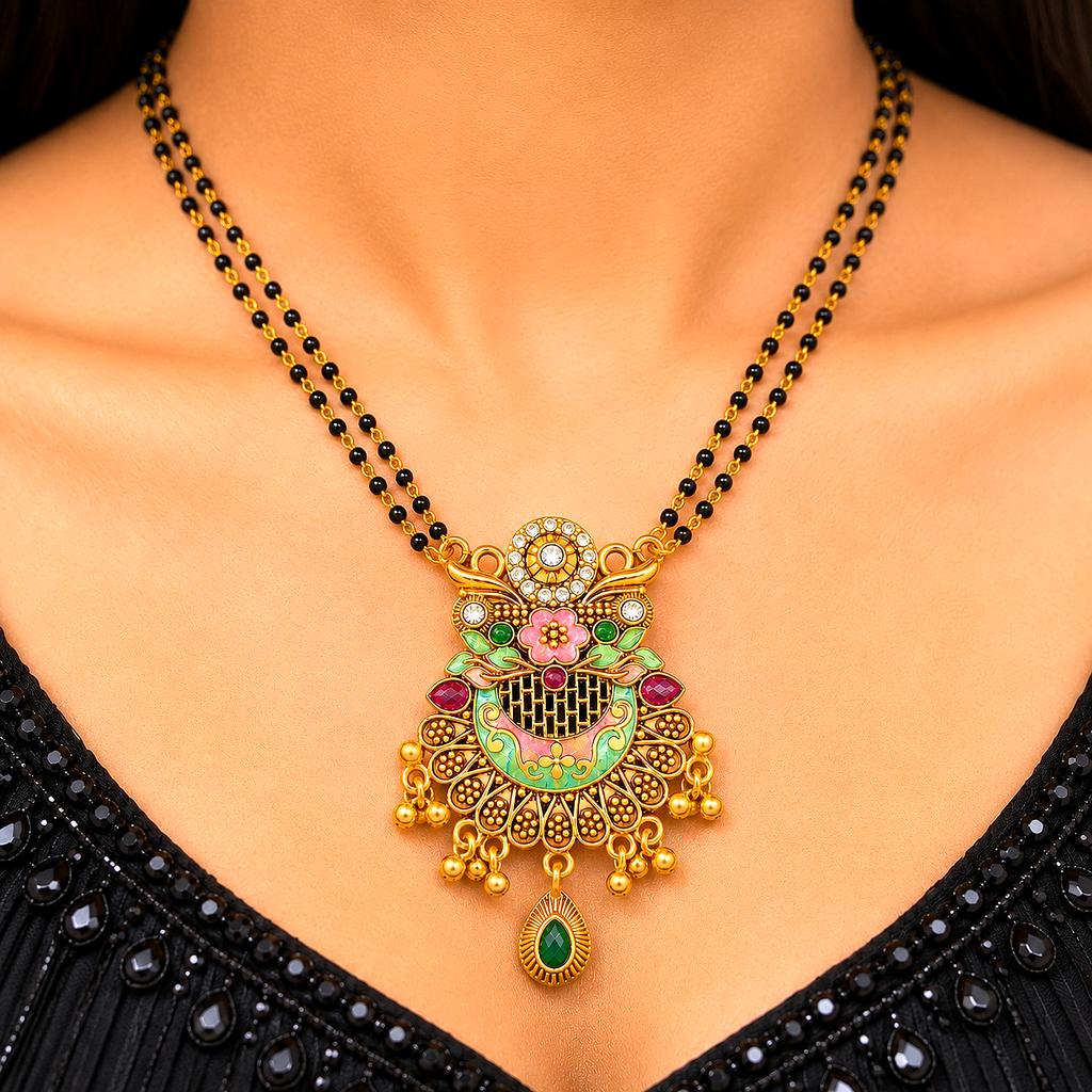 Raannii Royal Meenakari Designer Mangalsutra Necklace
