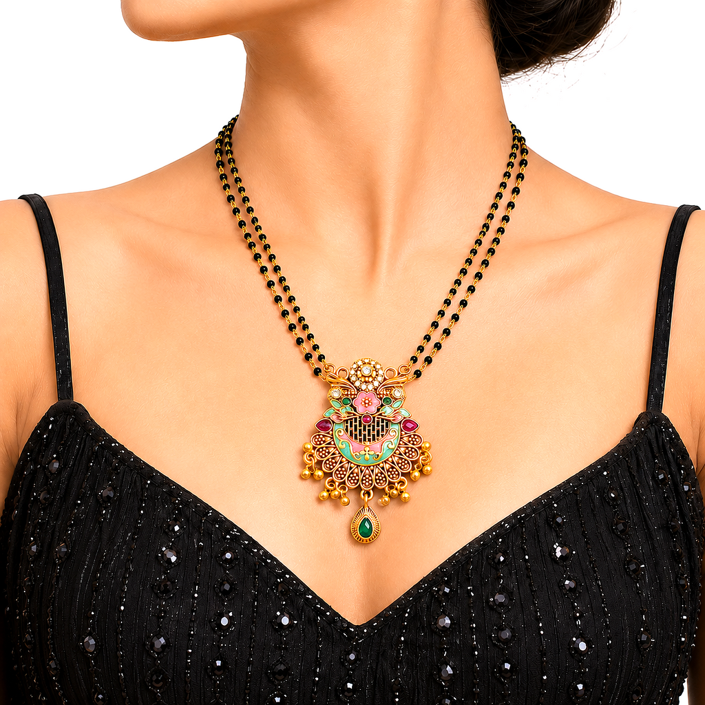 Raannii Royal Meenakari Designer Mangalsutra Necklace