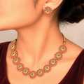 Kundan Red Green Necklace Set for Women | Bridal Wedding Jewelry