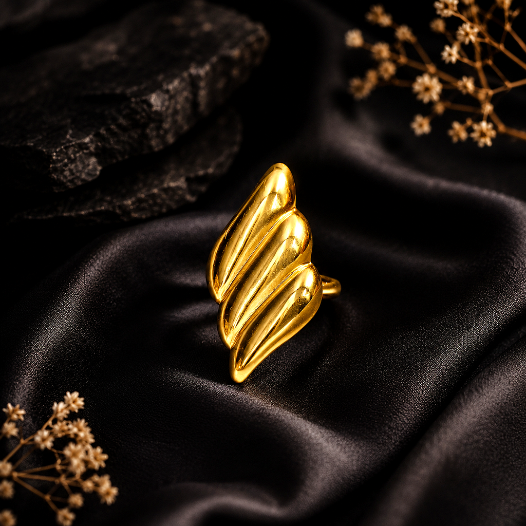 Raannii Ring - Gold Plated Designer Adjustable Ring for Women