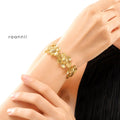 Raannii Bracelet – Gold Plated Floral Design Adjustable Statement Bracelet for Women