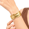 Raannii Bracelet - Gold Plated Feather Design Cuff Bracelet for Women