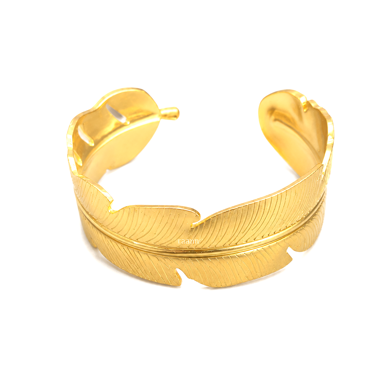 Raannii Bracelet - Gold Plated Feather Design Cuff Bracelet for Women