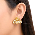 Raannii Earrings - Gold Plated Bee Design Stud Earrings for Women