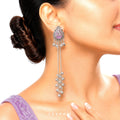 Raannii Lavender Kashmiri Long Chain Earrings