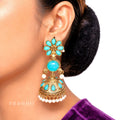 Raannii Earrings – Turquoise Stone Jhumka Dangler Earrings for Women