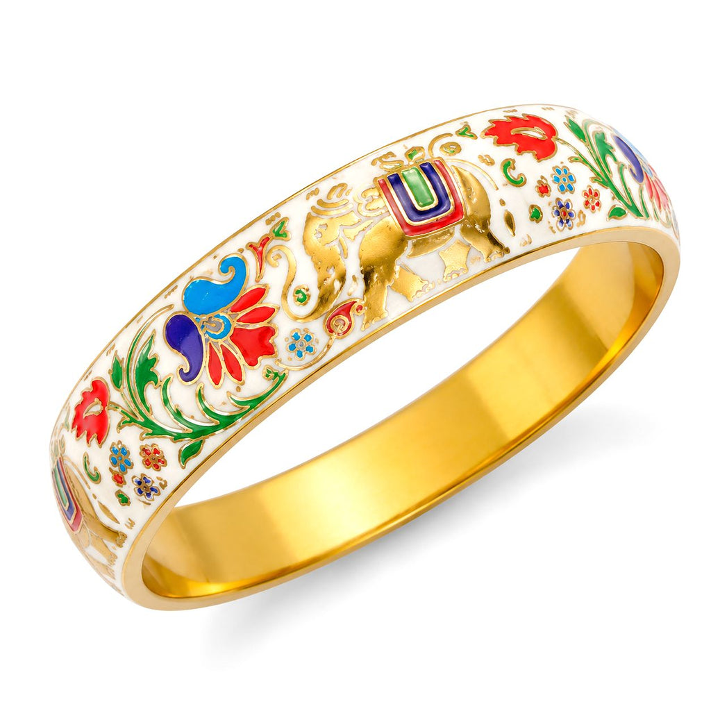 Raannii Floral Printed Enamel Bangles (Pair) – Designer Ethnic Kada Set