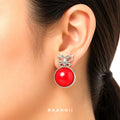 Raannii Earrings - Red Butterfly Statement Stud Earrings for Women