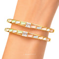 Raannii Pastel Crystal Studded Gold Bangles (Set of 2)