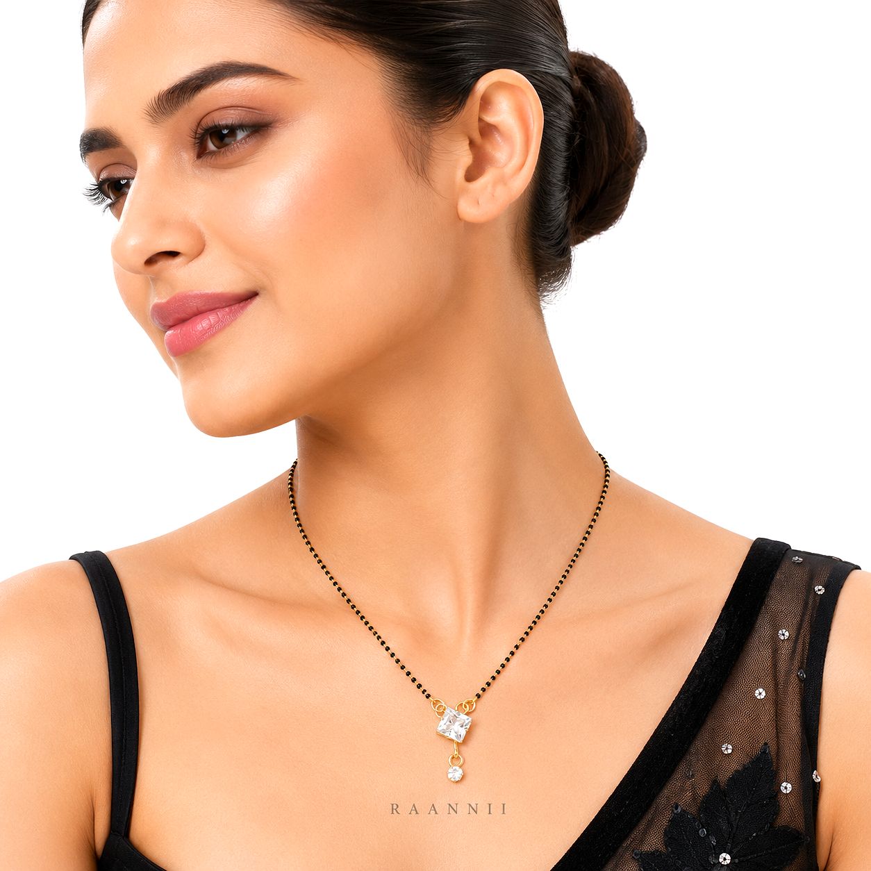 Raannii Elegant Crystal Mangalsutra Pendant Necklace