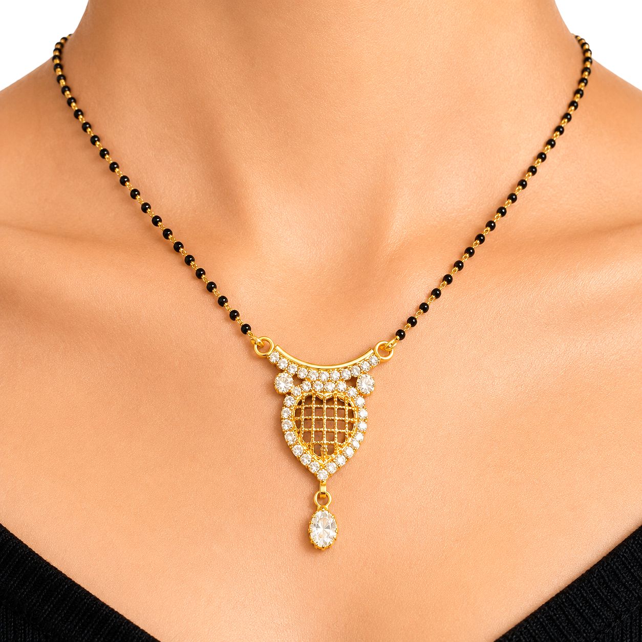 Raannii Royal Designer Crystal Mangalsutra Necklace