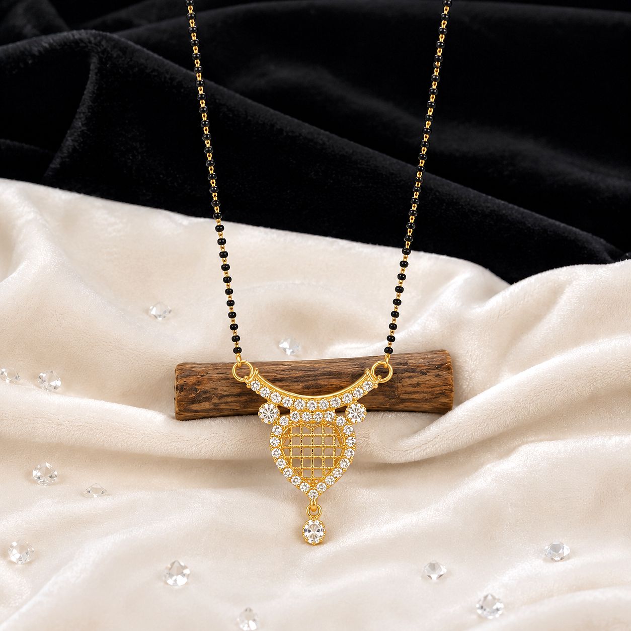 Raannii Royal Designer Crystal Mangalsutra Necklace