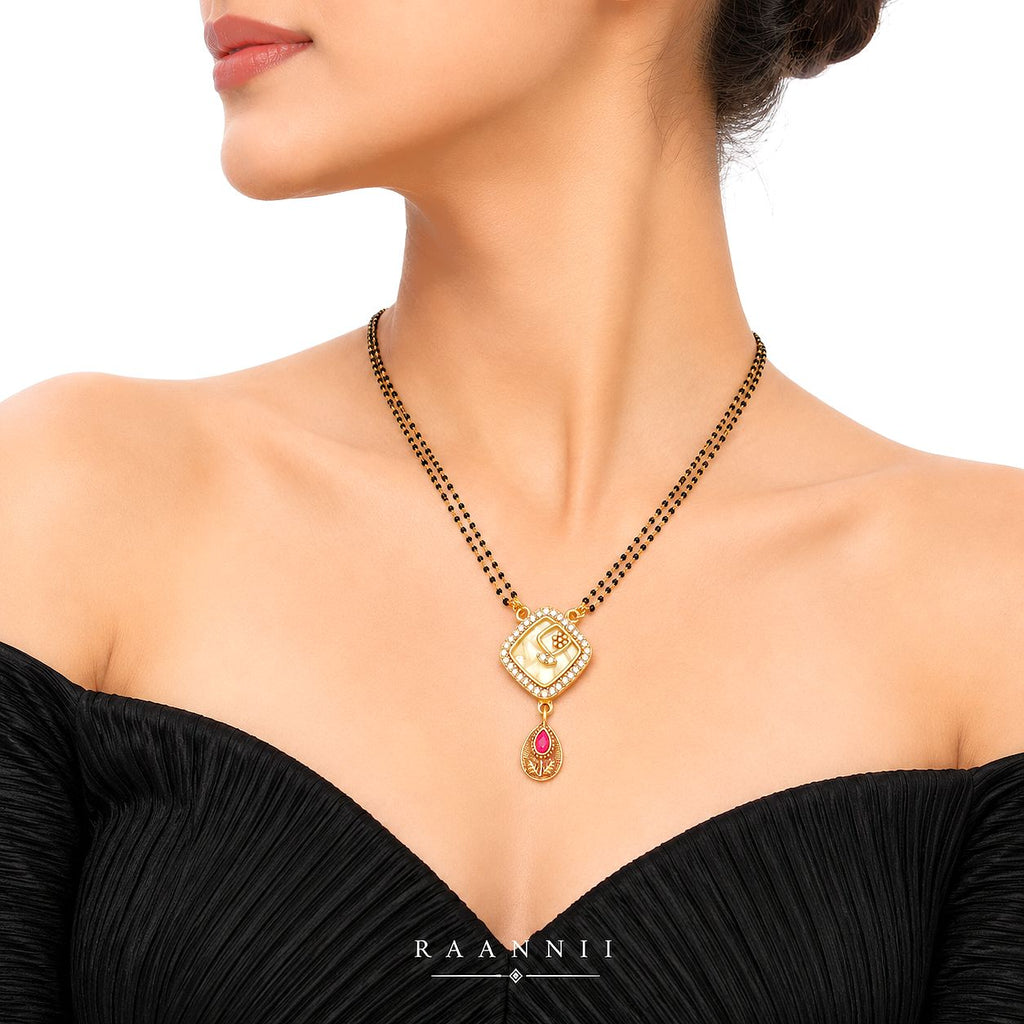 Raannii Traditional Designer Mangalsutra with Antique Pendant