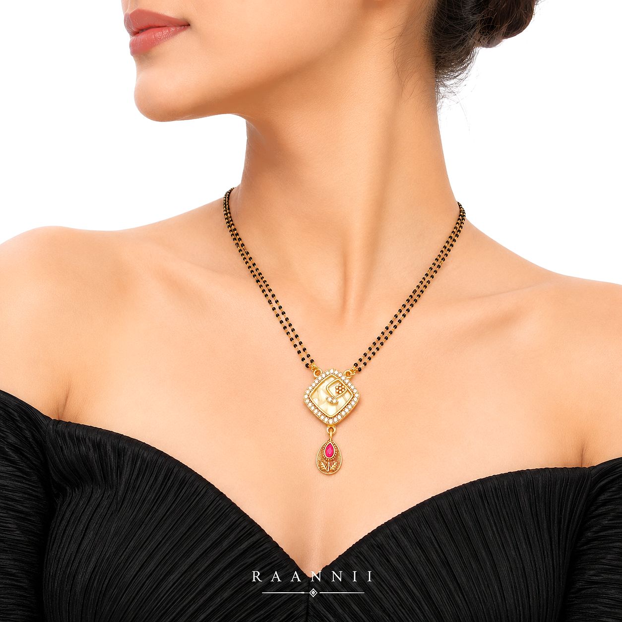 Raannii Traditional Designer Mangalsutra with Antique Pendant
