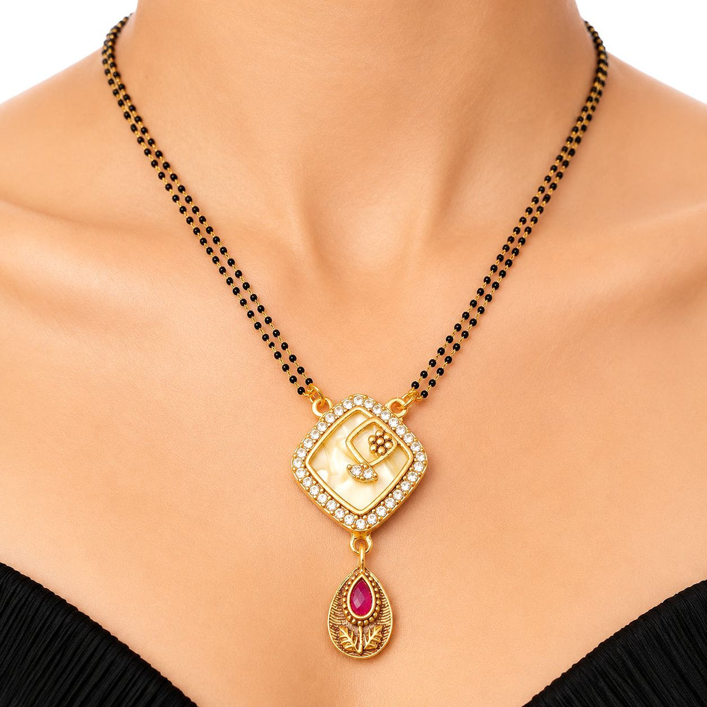 Raannii Traditional Designer Mangalsutra with Antique Pendant