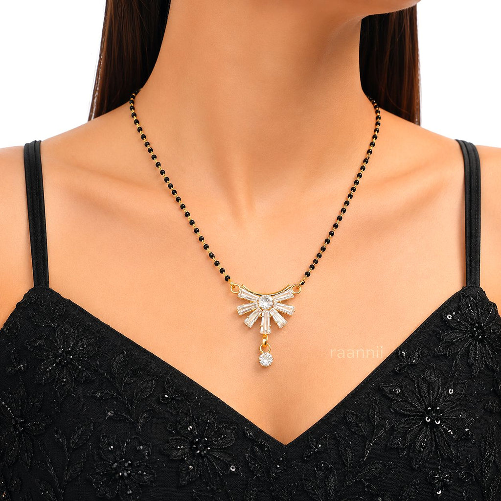 Raannii Luxury Sunburst Diamond Look Mangalsutra