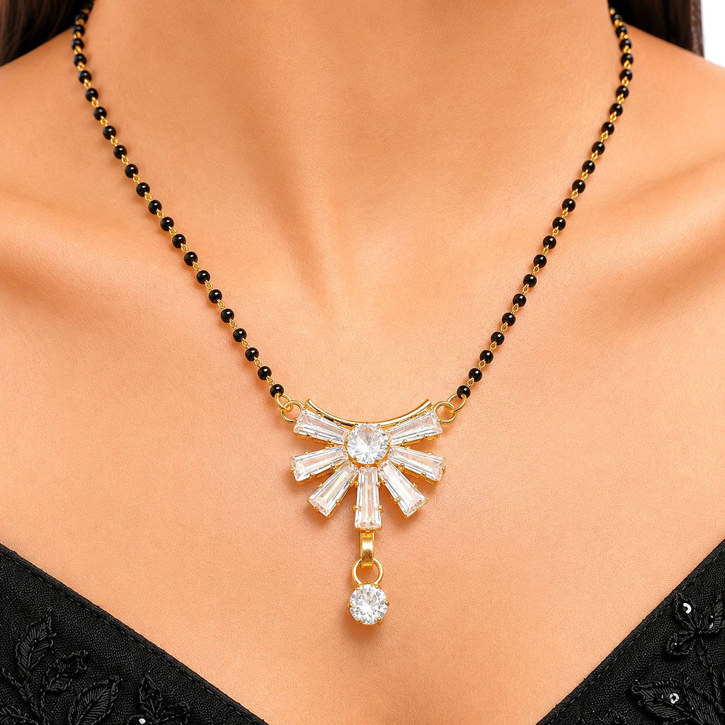 Raannii Luxury Sunburst Diamond Look Mangalsutra