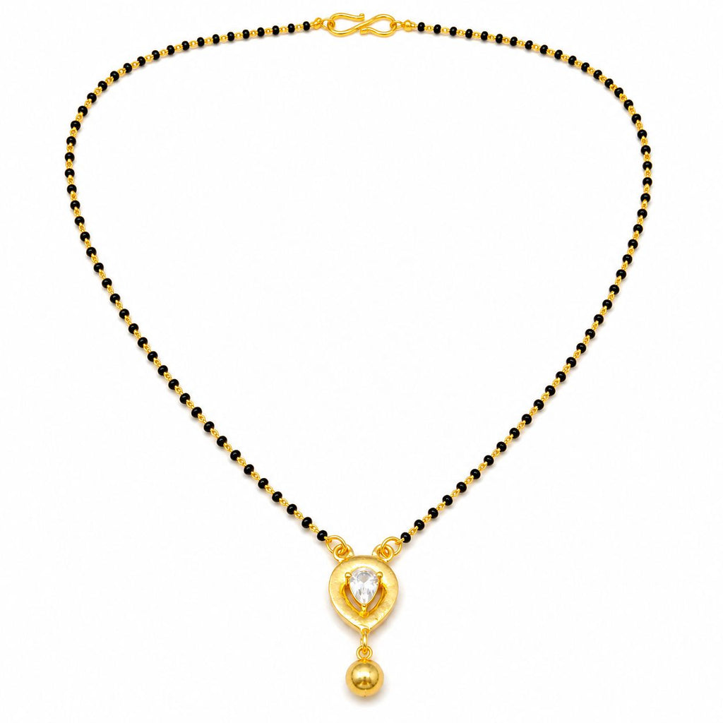 Raannii Minimal Heart Drop Mangalsutra Necklace