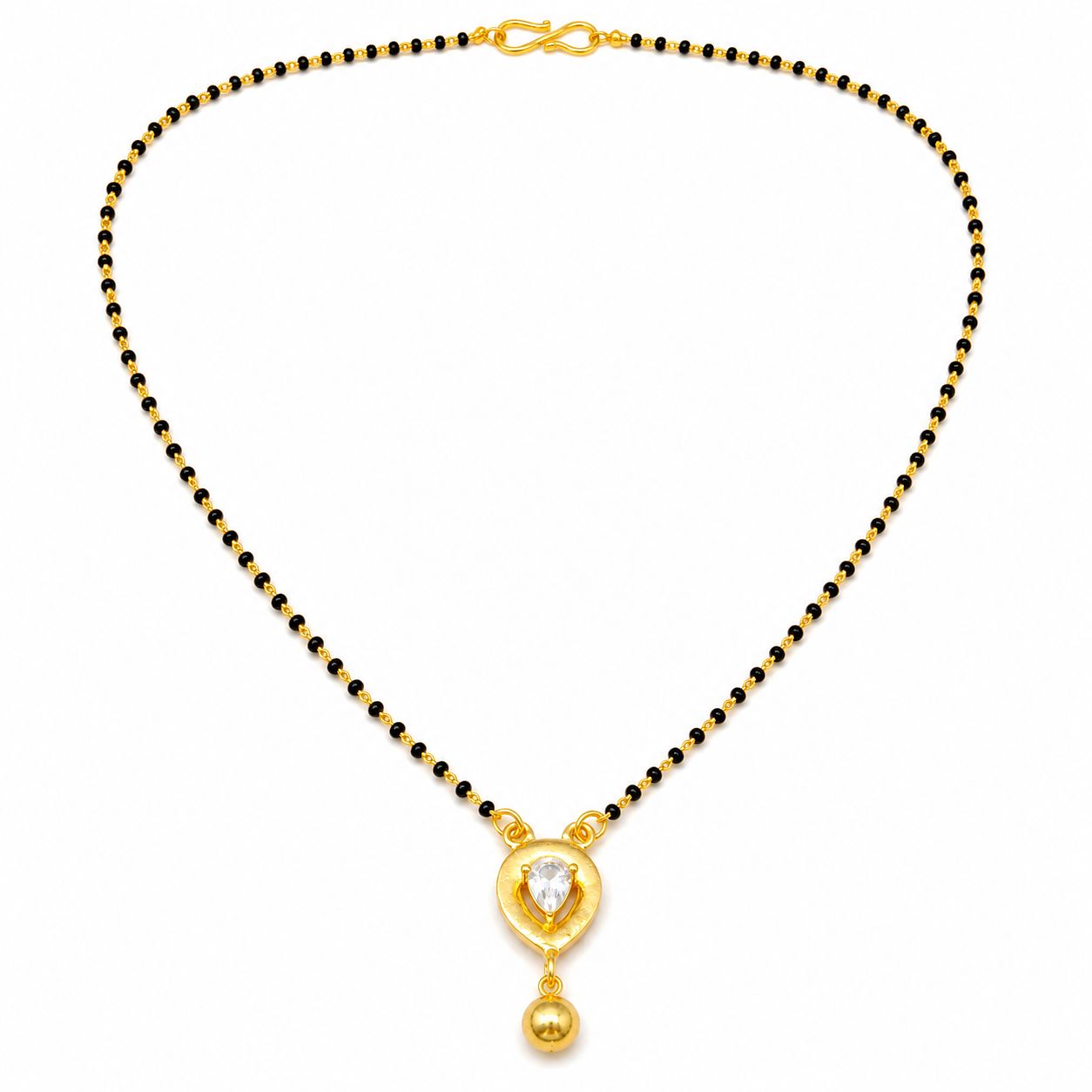 Raannii Minimal Heart Drop Mangalsutra Necklace