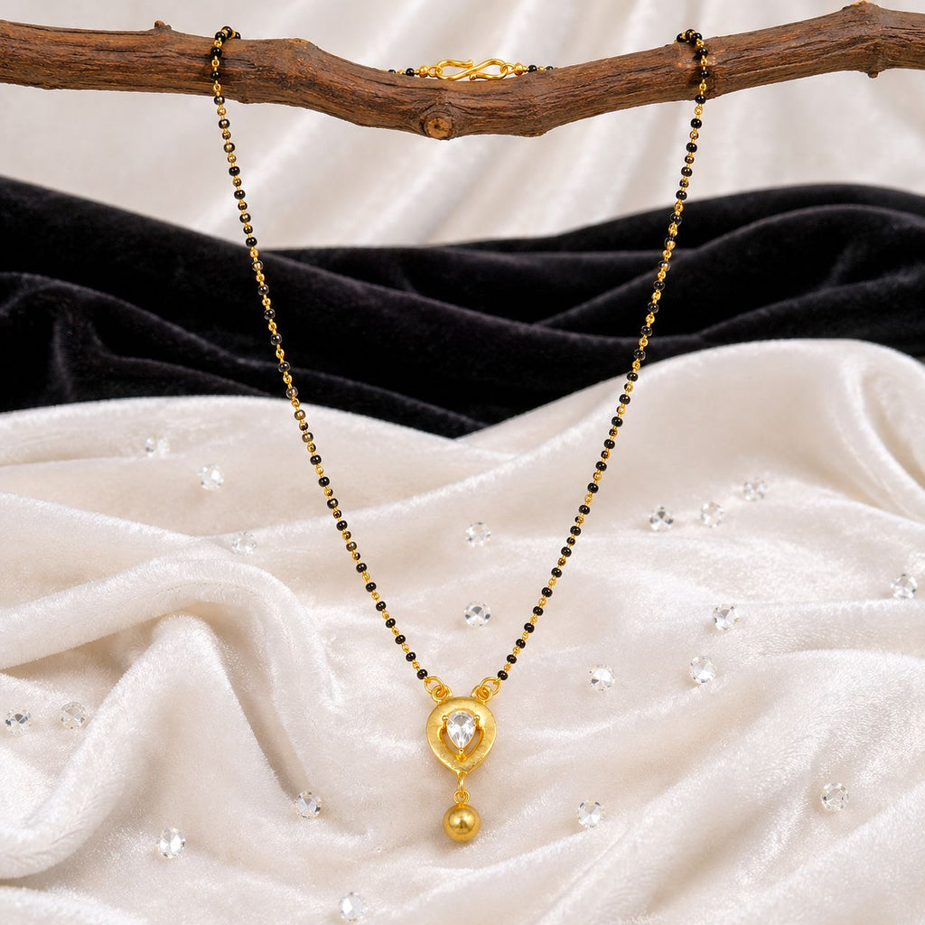 Raannii Minimal Heart Drop Mangalsutra Necklace