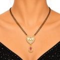 Raannii Premium Heart Floral Mangalsutra with Ruby Drop