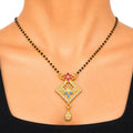 Raannii Royal Diamond Floral Mangalsutra with Drop Pendant